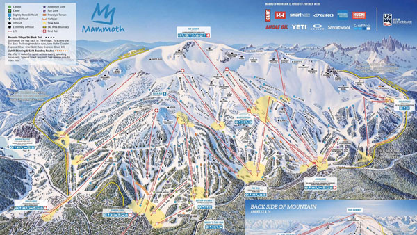 Mammoth Skiing and Snowboarding Trailmap